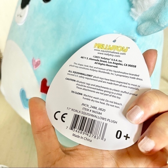 NWT Squishmallows Valentines Koala + Clip on - Picture 3 of 5